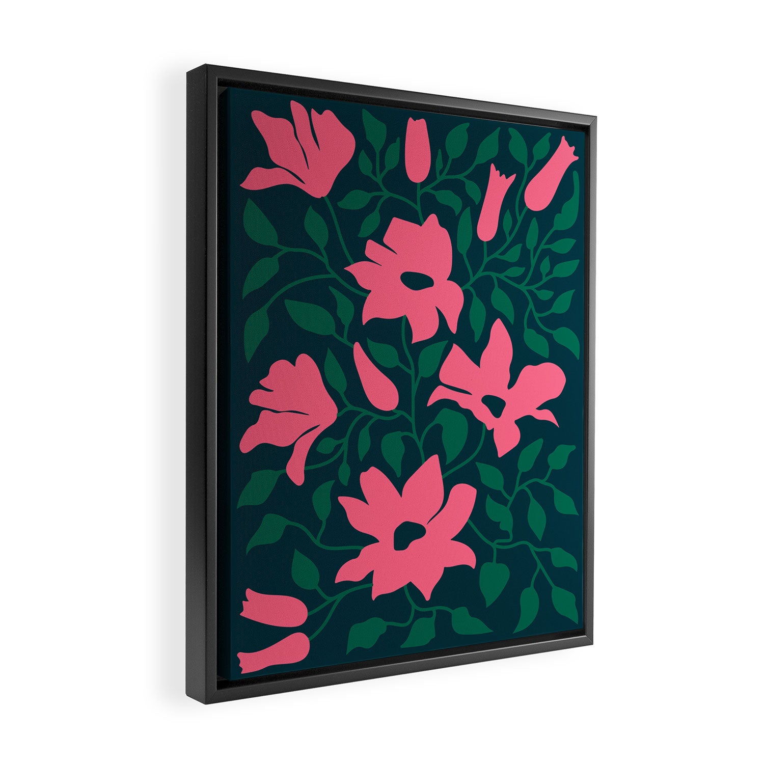 Flowers & Branches: Night Edition Framed Canvas Print Gallery Image 2