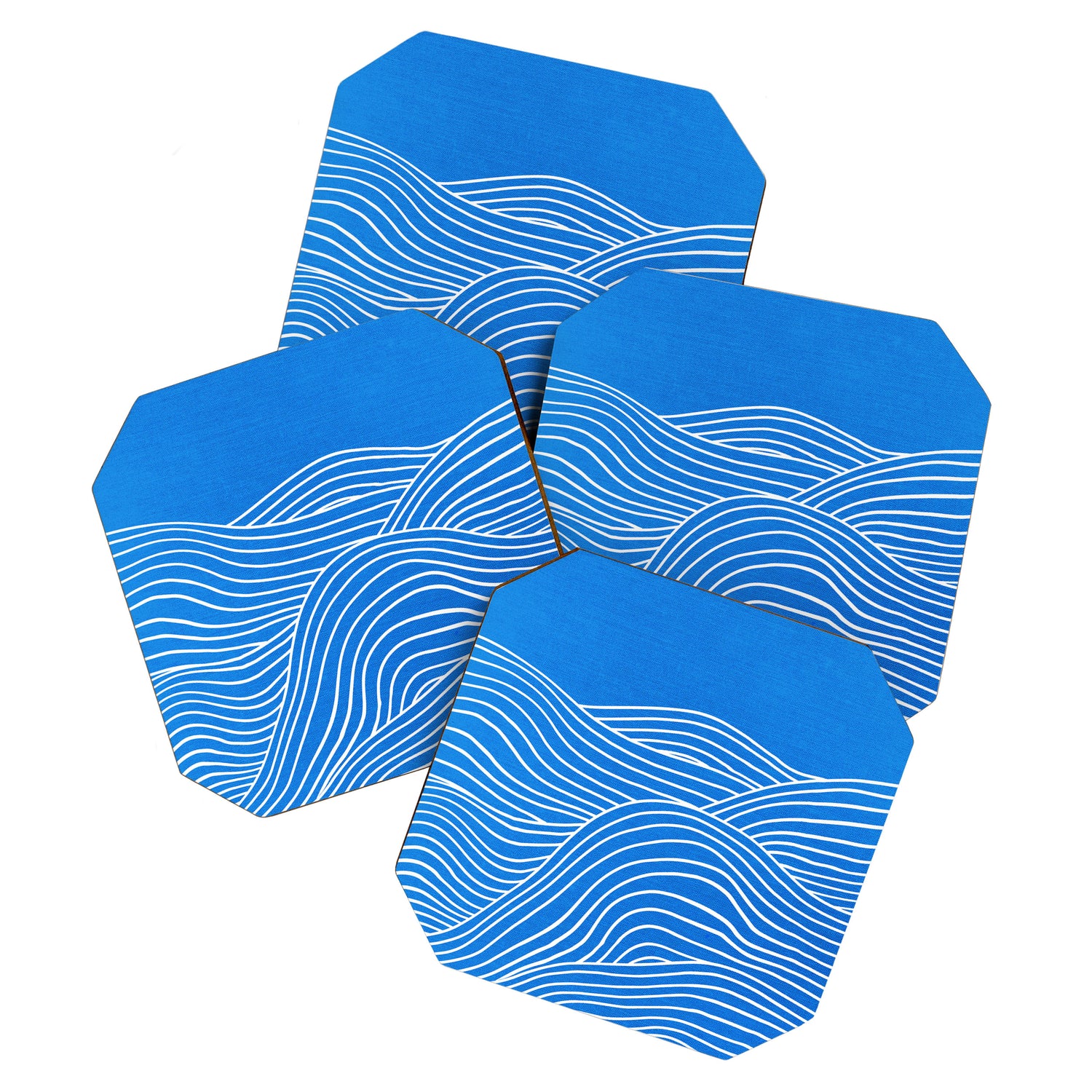 French Blue Ocean Waves Coaster Gallery Image 1