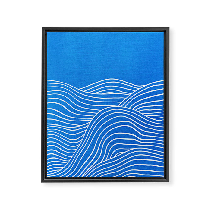 French Blue Ocean Waves Framed Canvas Print Gallery Image 1