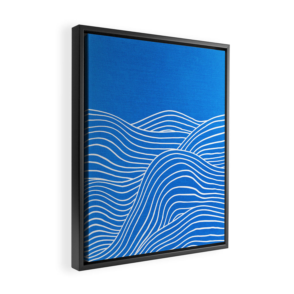 French Blue Ocean Waves Framed Canvas Print Gallery Image 2