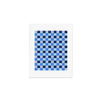 French Ocean Blue Checks Pattern Art Print Gallery Image 1