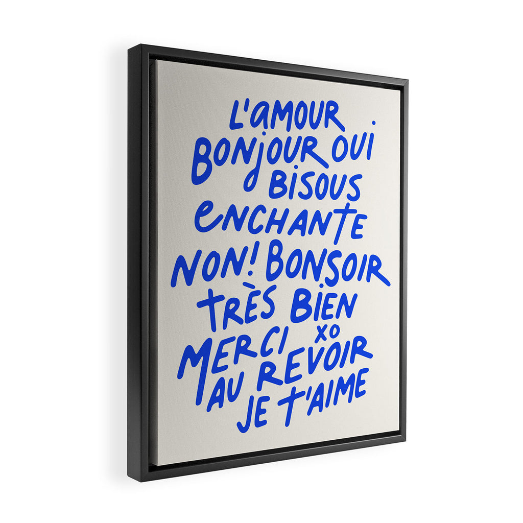 French Words Framed Canvas Print Gallery Image 2