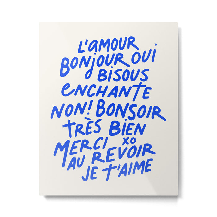 French Words Metal Print Gallery Image 1