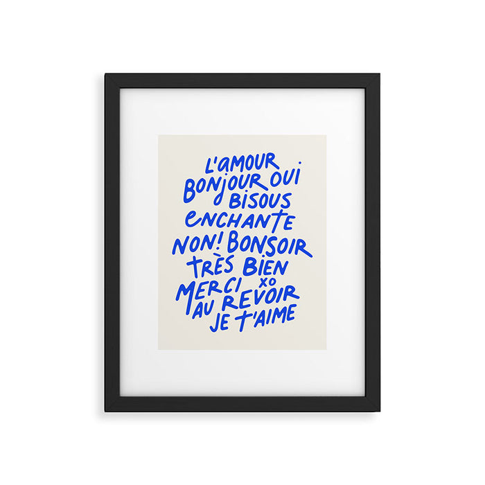 French Words Framed Art Print Gallery Image 1