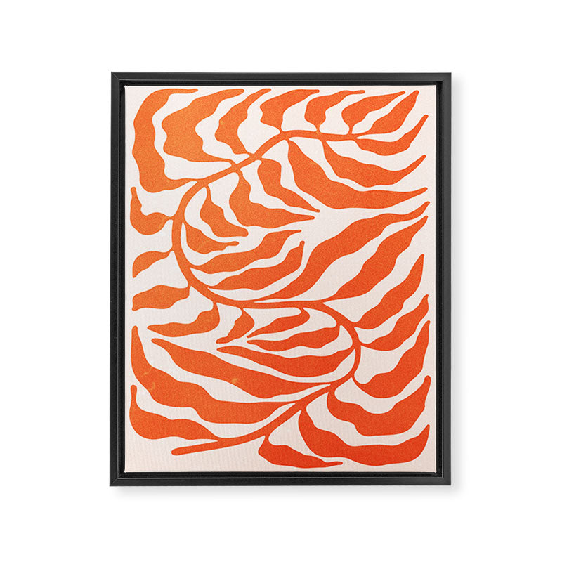 Funky Fern: Orange Peach Edition Framed Canvas Print Gallery Image 6