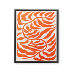 Funky Fern: Orange Peach Edition Framed Canvas Print Gallery Image 6