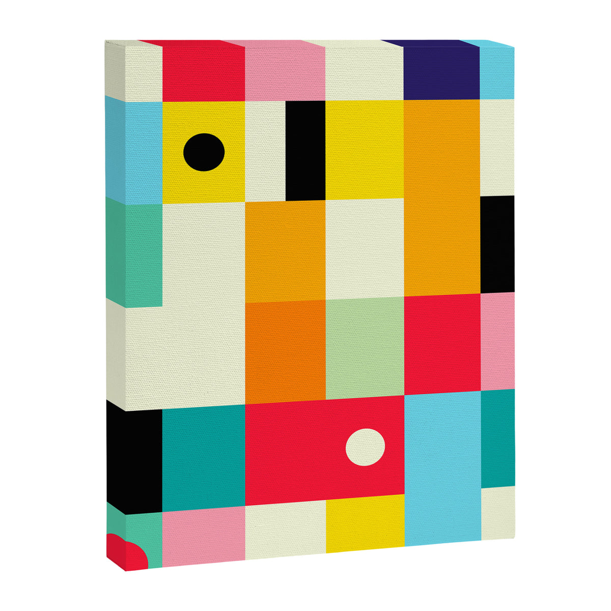 Geometric Bauhaus Pattern | Retro Arcade Video Game | Abstract Shapes Canvas Print Gallery Image 8