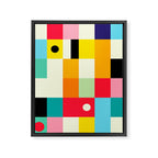Geometric Bauhaus Pattern | Retro Arcade Video Game | Abstract Shapes Framed Canvas Print Gallery Image 8