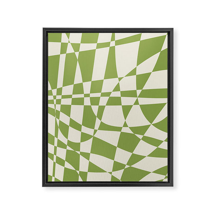 Glass Glitch: Forest Green Edition Framed Canvas Print Gallery Image 1