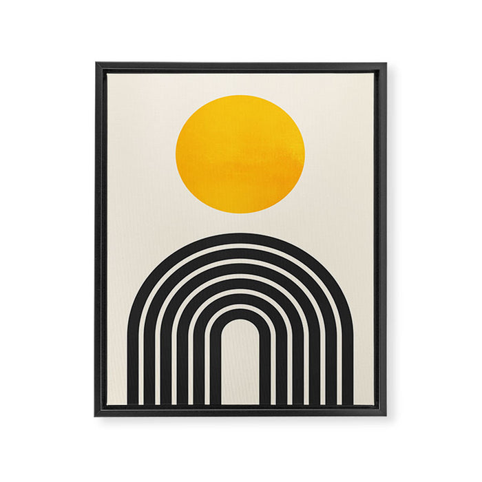 Gold Sun I: Mid-Century Modern Edition Framed Canvas Print Gallery Image 1