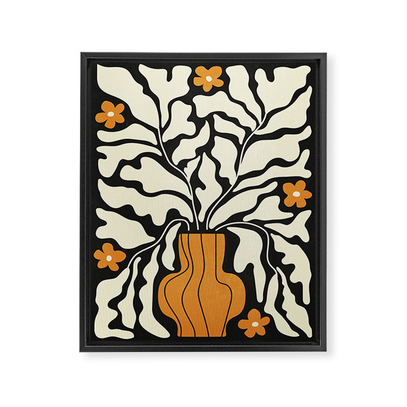Golden Vase 02 | Summer Bloom: Matisse Night Edition Framed Canvas Print Gallery Image 6