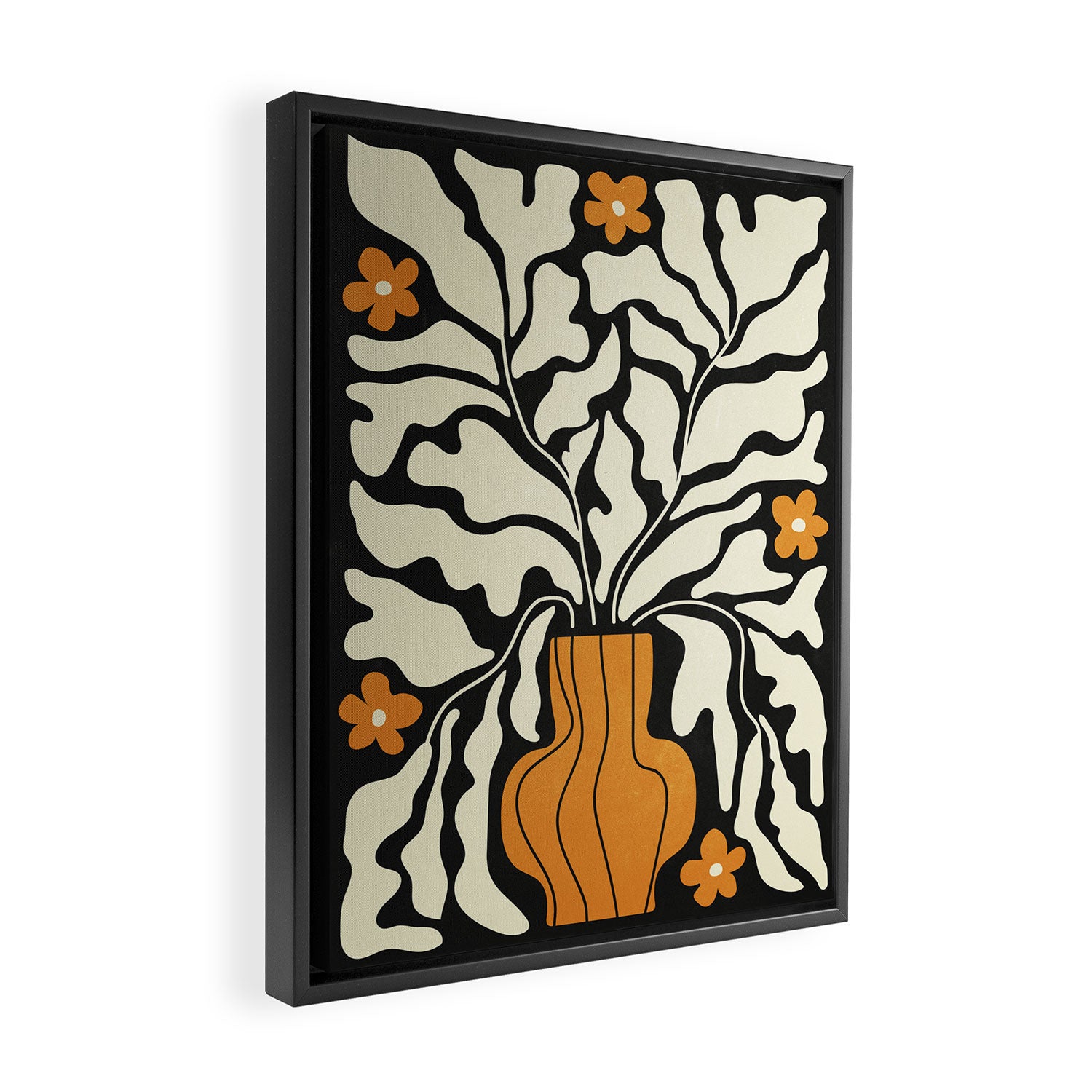 Golden Vase 02 | Summer Bloom: Matisse Night Edition Framed Canvas Print Gallery Image 2