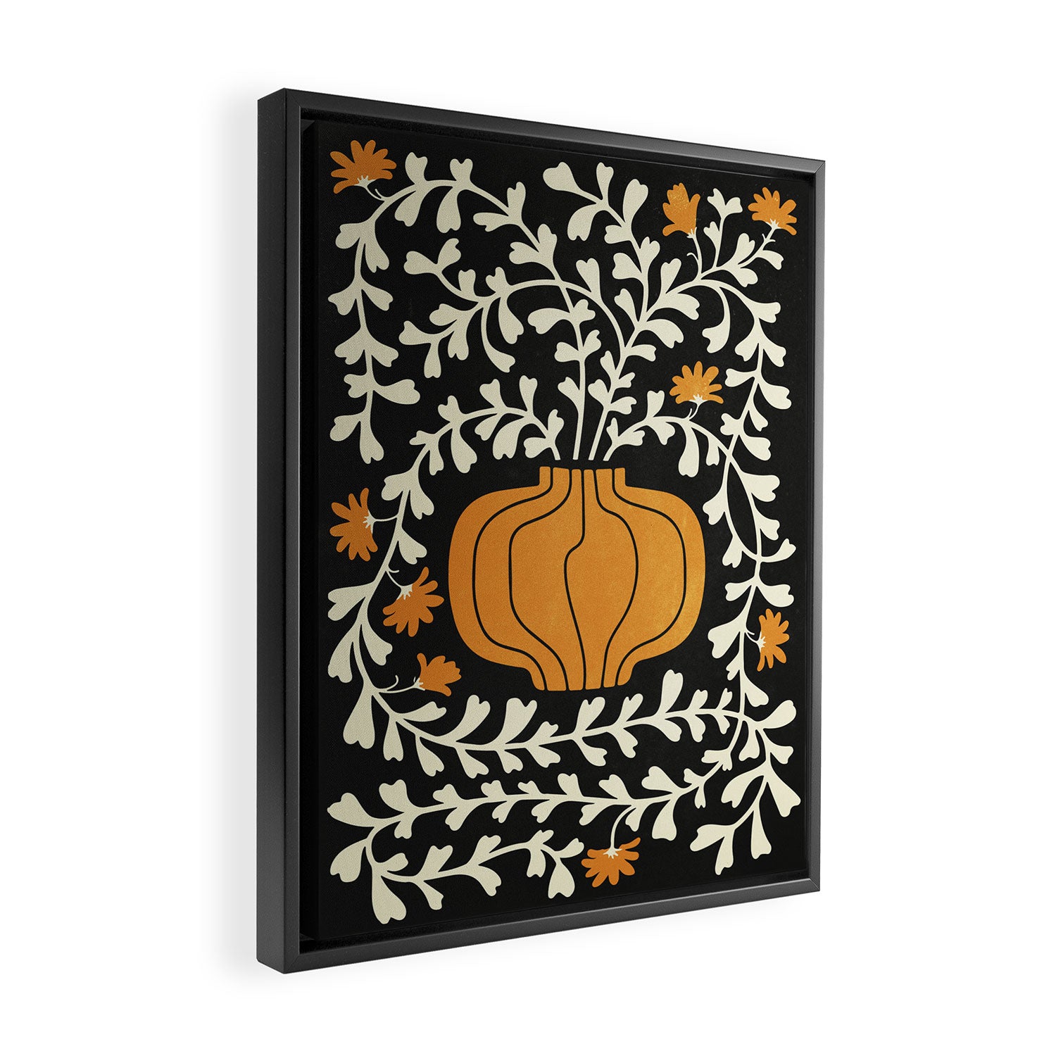 Golden Vase | Summer Bloom: Matisse Night Edition Framed Canvas Print Gallery Image 2