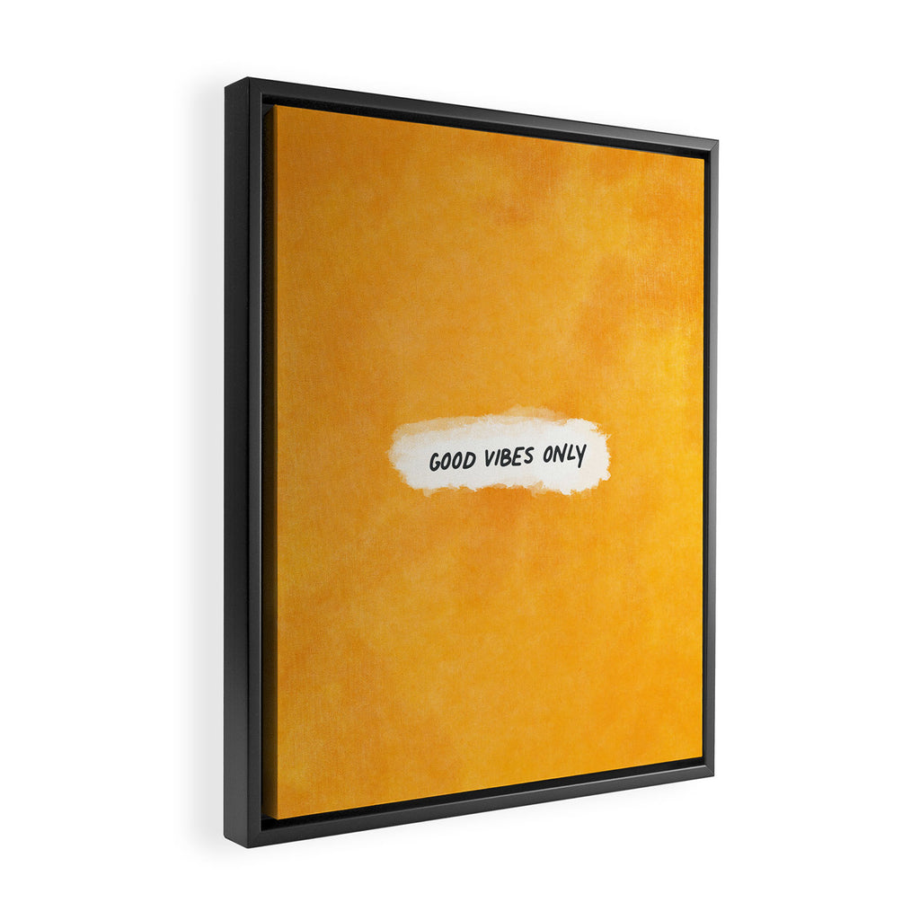 Good Vibes Only: Yellow Canvas Edition Framed Canvas Print Gallery Image 2