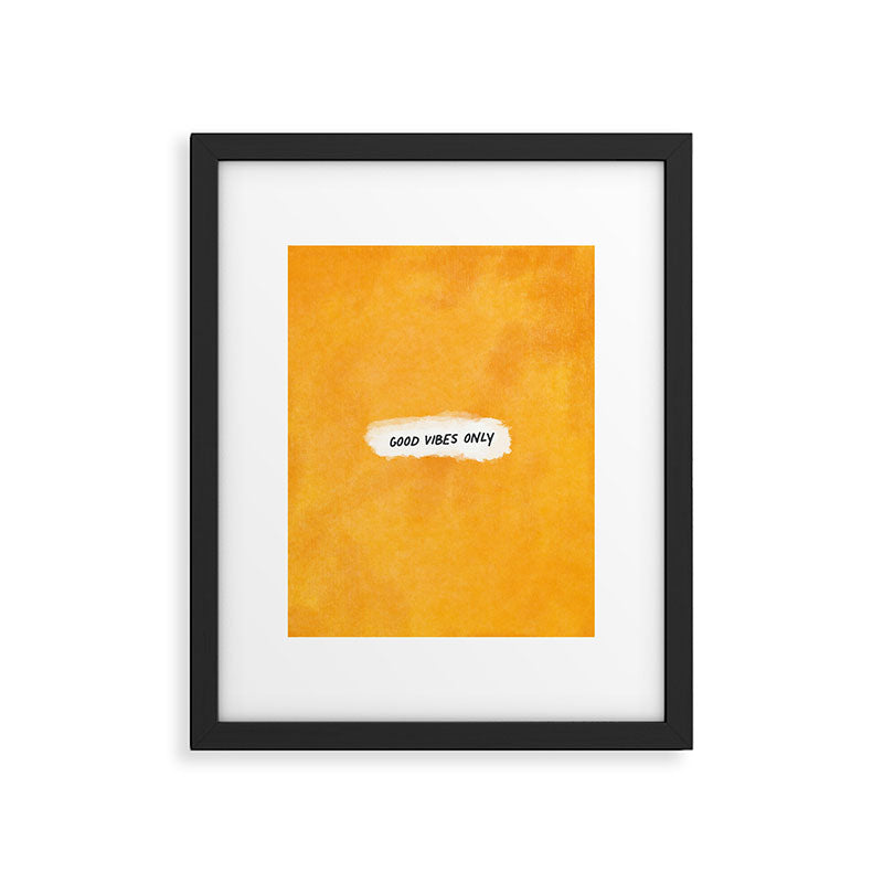 Good Vibes Only: Yellow Canvas Edition Framed Art Print Gallery Image 5