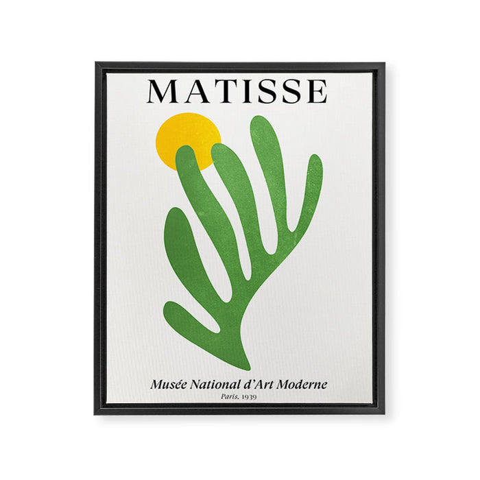 Green Leaf & Sun: Matisse Edition | Mid Century Series Framed Canvas Print Gallery Image 1