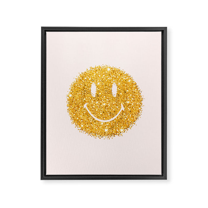 Happy Glitter Framed Canvas Print Gallery Image 1