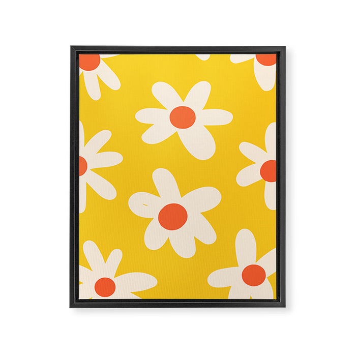 Happy Golden Daisies | Yellow Daisies | Summer Flowers Framed Canvas Print Gallery Image 1