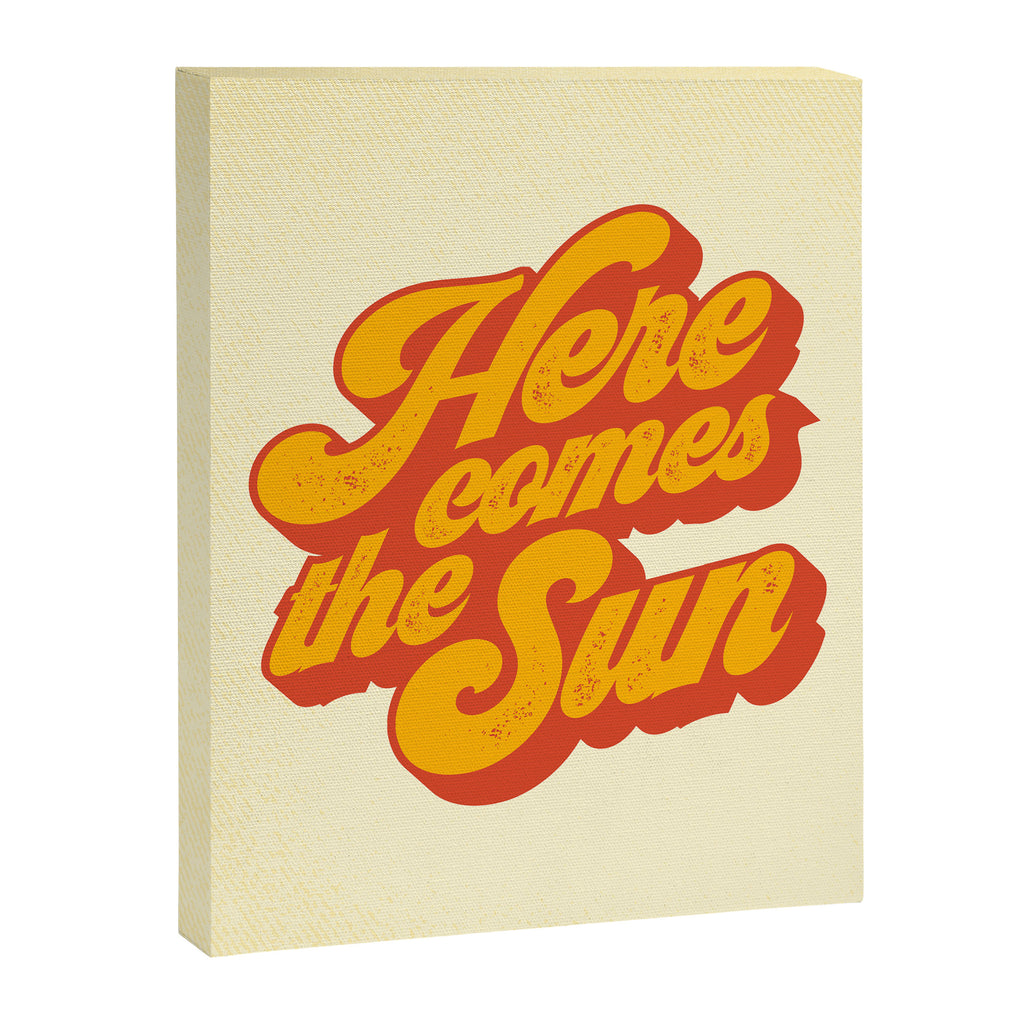 Here Comes The Sun | Retro 70s Typography Canvas Print Gallery Image 6