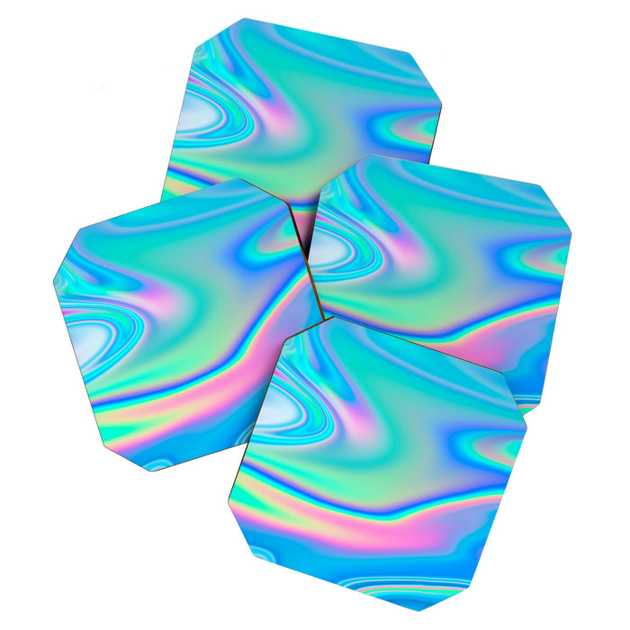 Holographic Iridescent Chill Vibes Coaster Gallery Image 1