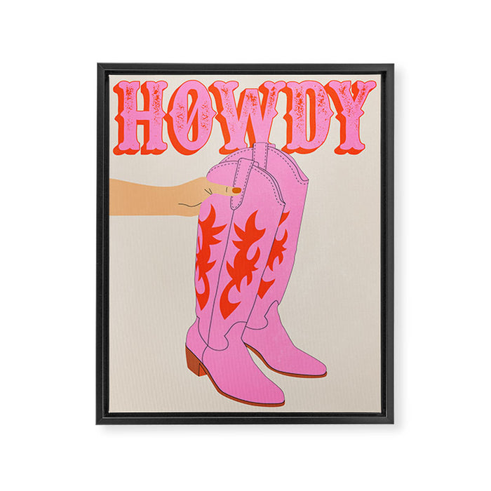 Howdy Framed Canvas Print Gallery Image 1