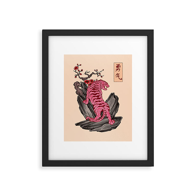 Japanese Courage Tiger Framed Art Print Gallery Image 4