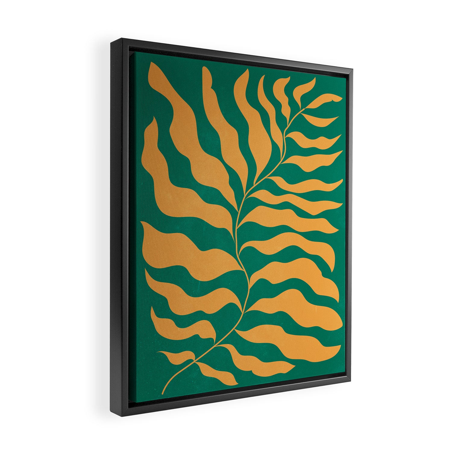 JAZZ FERNS 02 | Tropical Green & Casablanca Matisse Edition Framed Canvas Print Gallery Image 2