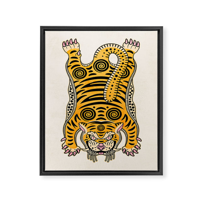 King Of The Jungle 01: Golden Tiger Edition Framed Canvas Print Gallery Image 1