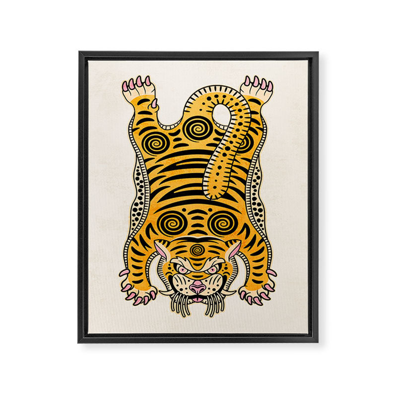 King Of The Jungle 01: Golden Tiger Edition Framed Canvas Print Gallery Image 6