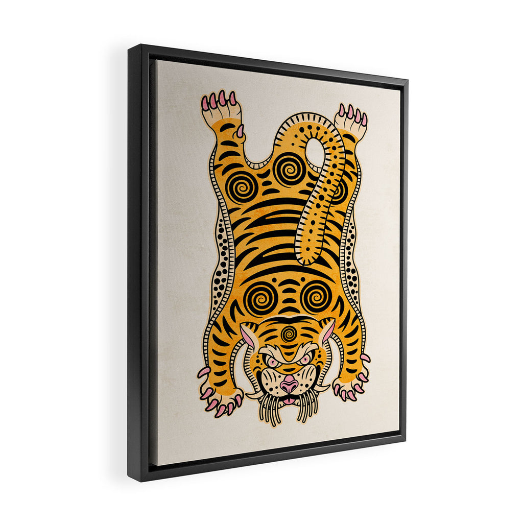 King Of The Jungle 01: Golden Tiger Edition Framed Canvas Print Gallery Image 2