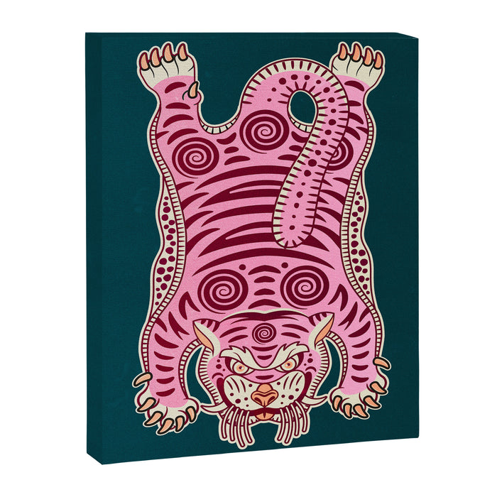King Of The Jungle 02: Pink Tiger Edition Canvas Print Gallery Image 1