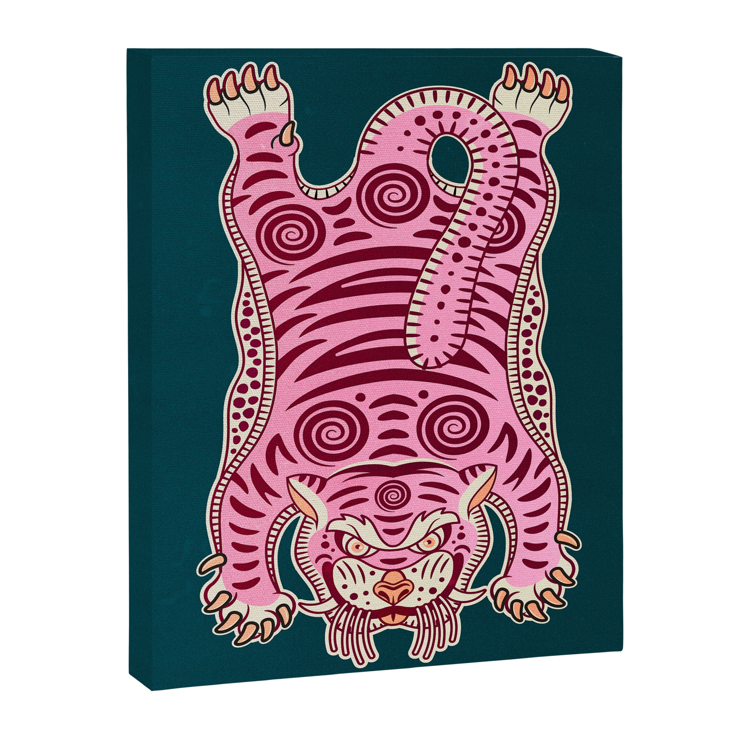 King Of The Jungle 02: Pink Tiger Edition Canvas Print Gallery Image 6