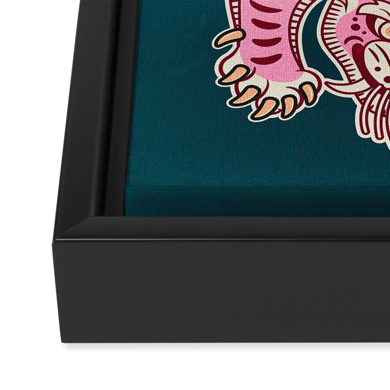 King Of The Jungle 02: Pink Tiger Edition Framed Canvas Print Gallery Image 3