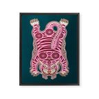 King Of The Jungle 02: Pink Tiger Edition Framed Canvas Print Gallery Image 6