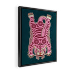 King Of The Jungle 02: Pink Tiger Edition Framed Canvas Print Gallery Image 2