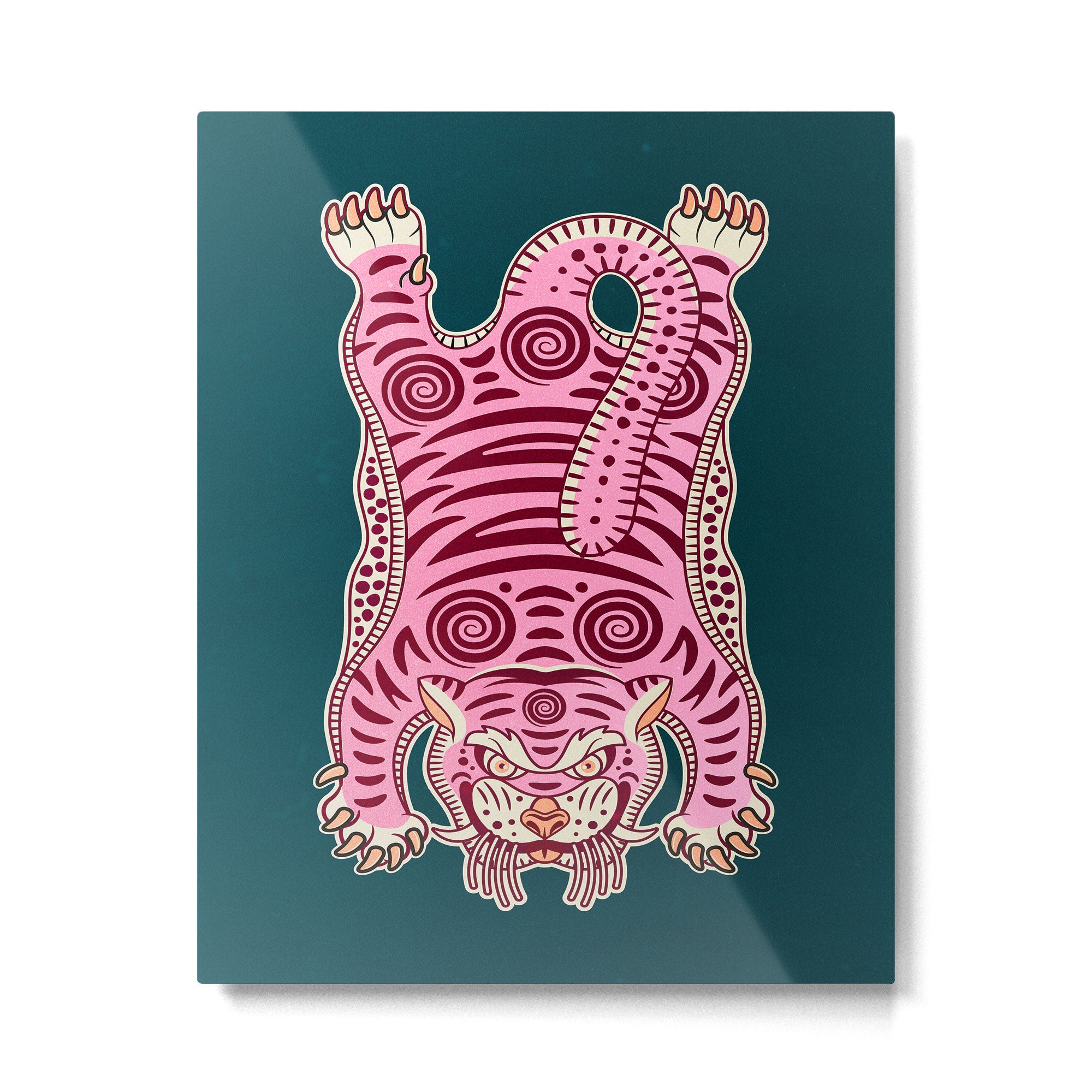 King Of The Jungle 02: Pink Tiger Edition Metal Print Gallery Image 4