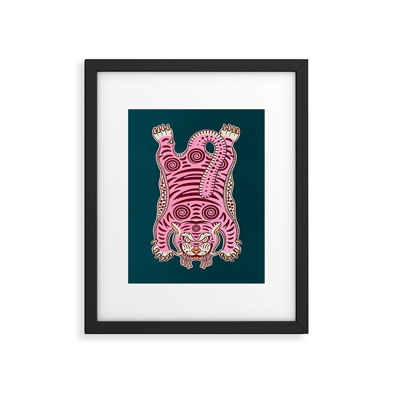 King Of The Jungle 02: Pink Tiger Edition Framed Art Print Gallery Image 5