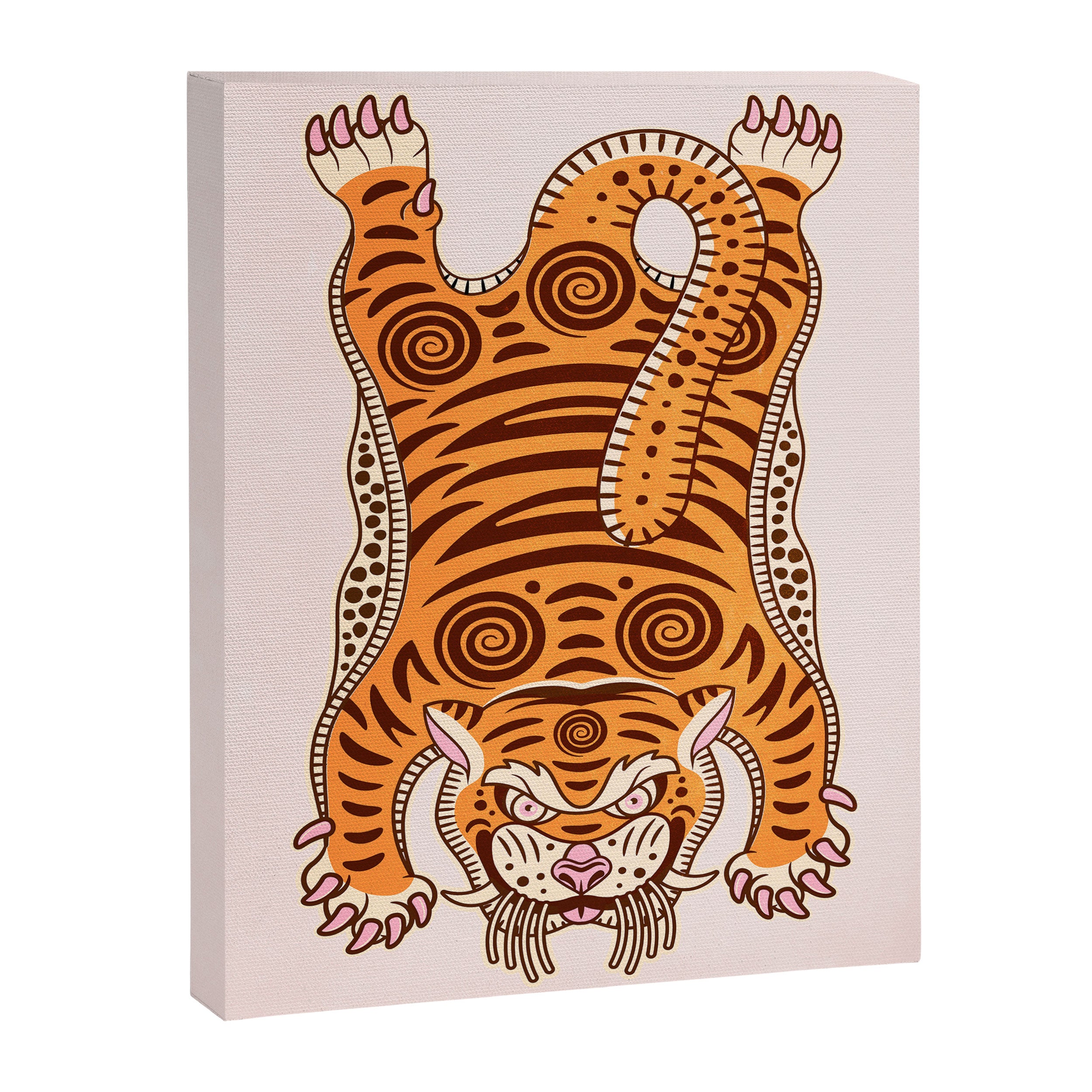 King Of The Jungle 03: Peach Tiger Edition Canvas Print Gallery Image 6