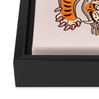 King Of The Jungle 03: Peach Tiger Edition Framed Canvas Print Gallery Image 3