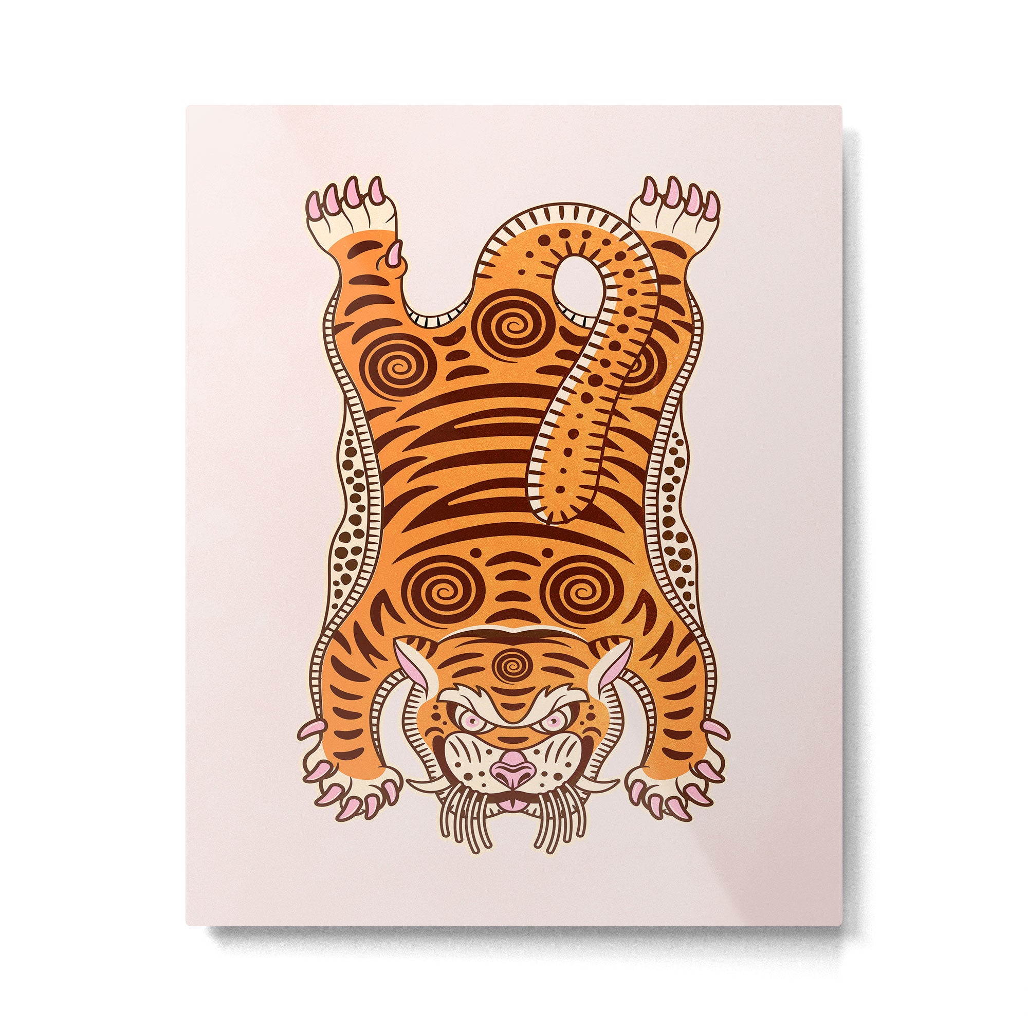 King Of The Jungle 03: Peach Tiger Edition Metal Print Gallery Image 4