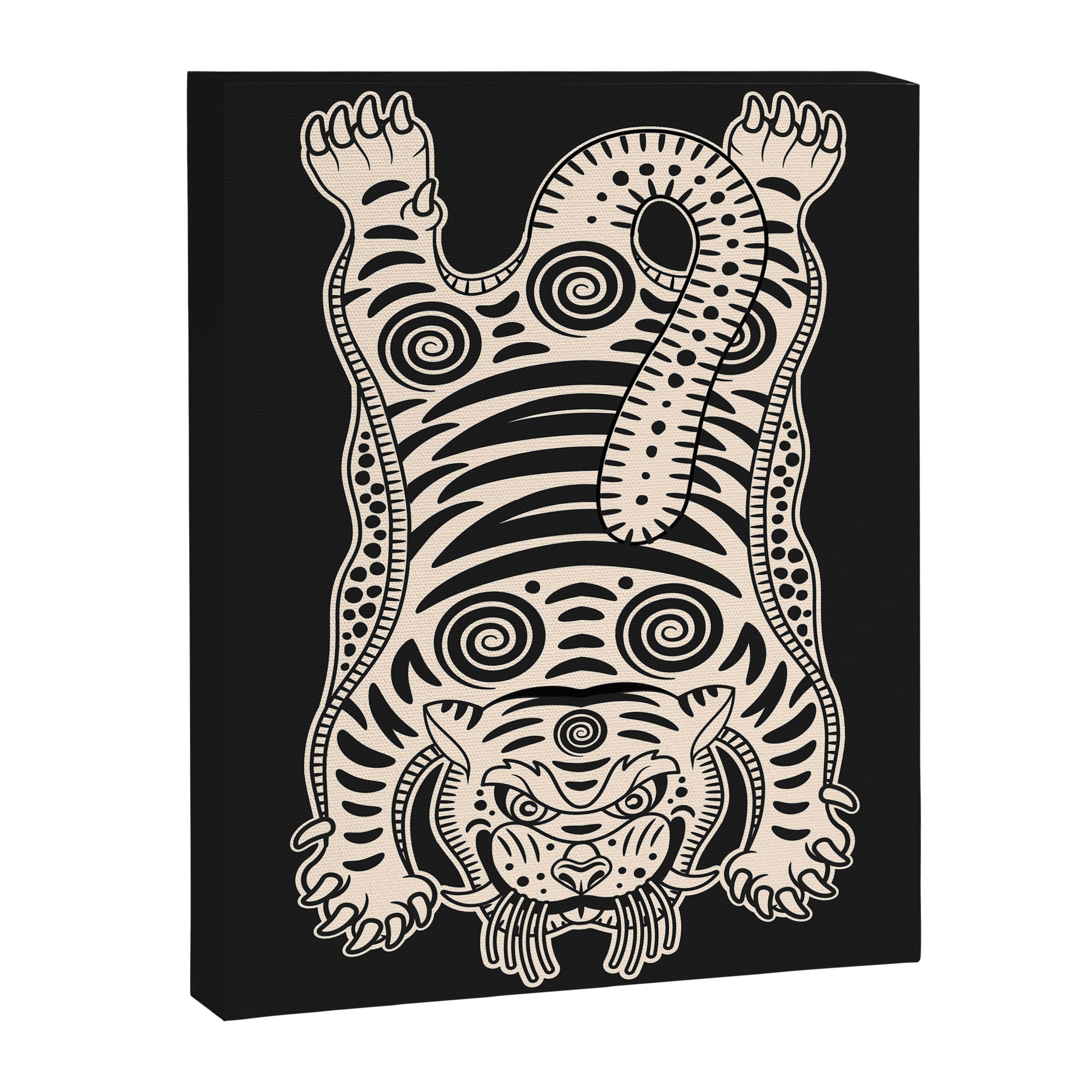 King Of The Jungle 04: Black & White Tiger Edition Canvas Print Gallery Image 6