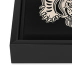 King Of The Jungle 04: Black & White Tiger Edition Framed Canvas Print Gallery Image 3