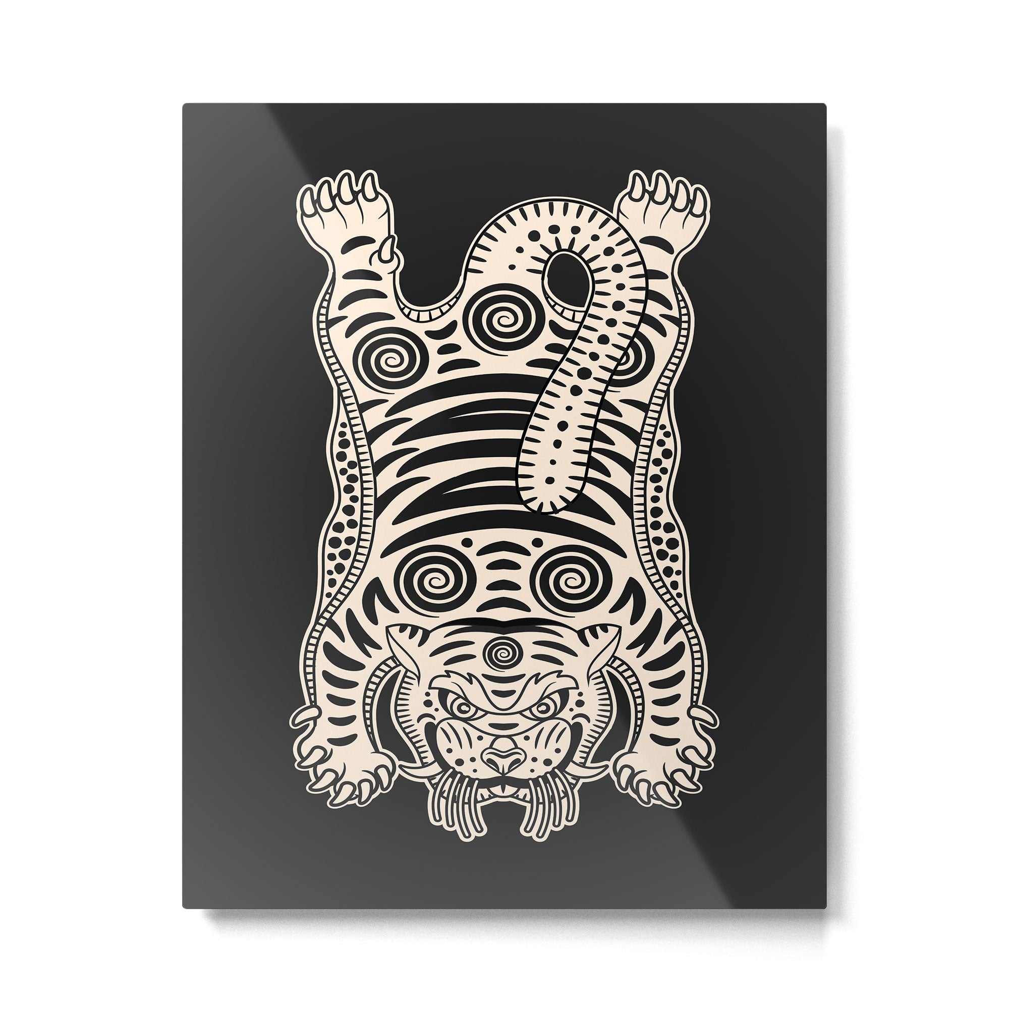 King Of The Jungle 04: Black & White Tiger Edition Metal Print Gallery Image 4