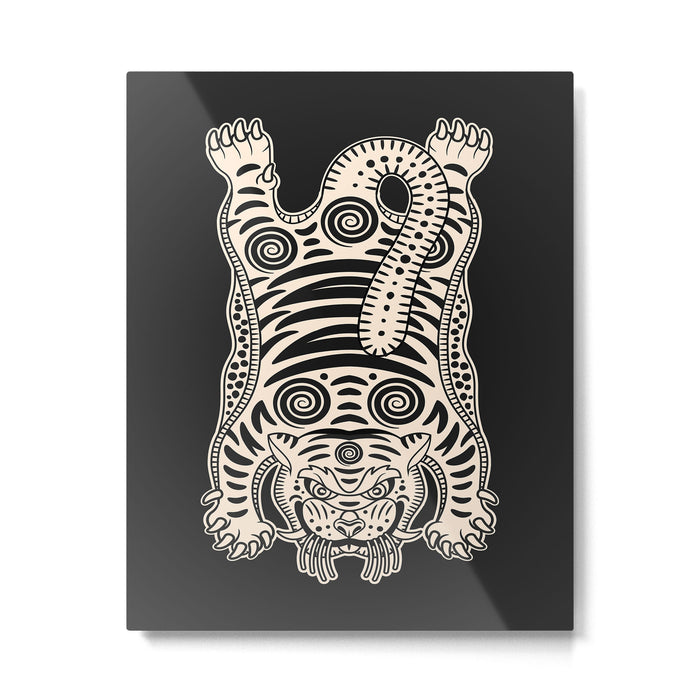 King Of The Jungle 04: Black & White Tiger Edition Metal Print Gallery Image 1