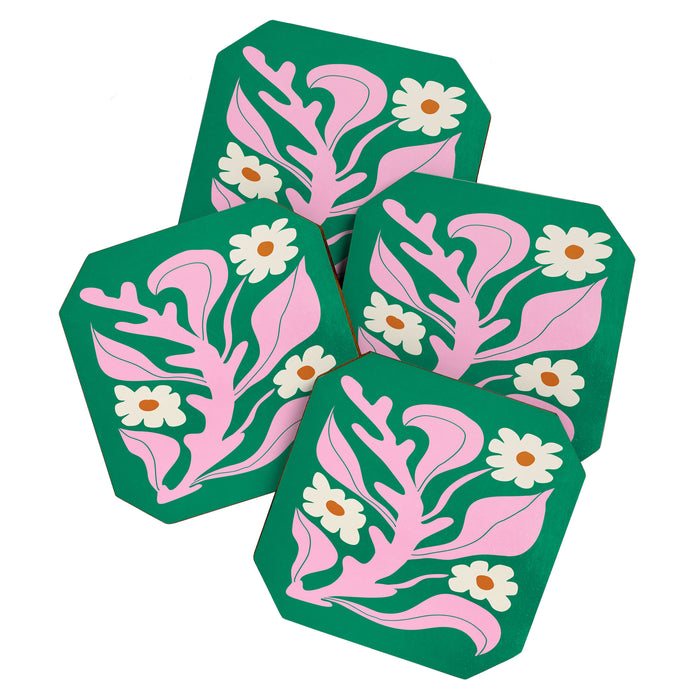 Lavender & Tropical Green: Les Fleurs | Flower Market Color Series 08 Coaster Gallery Image 1