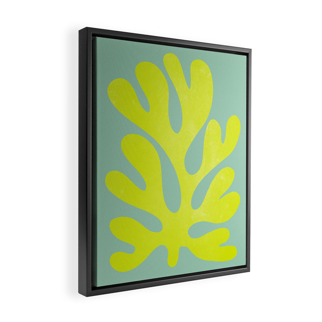 Lime & Sea Green: Matisse Paper Cutouts 06 Framed Canvas Print Gallery Image 2