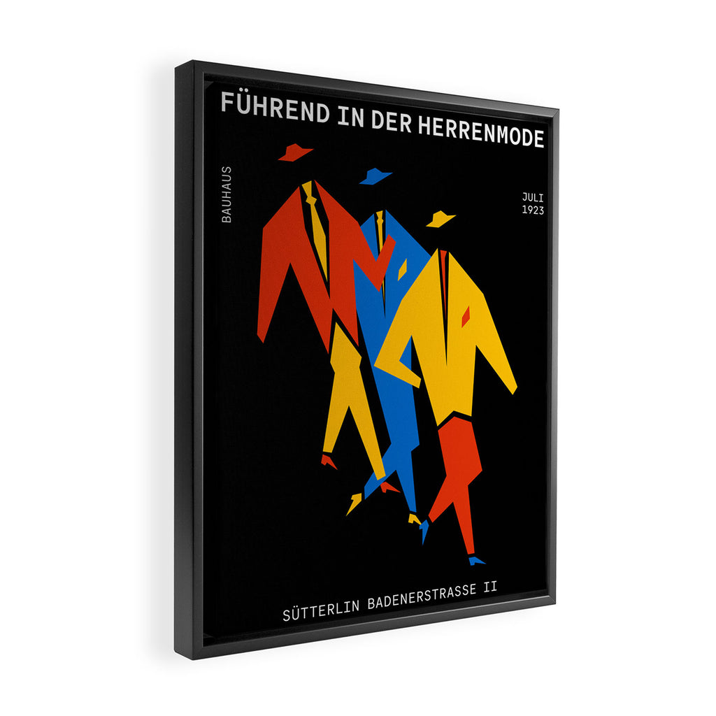 Men | Bauhaus IV: Night Black Edition Framed Canvas Print Gallery Image 2