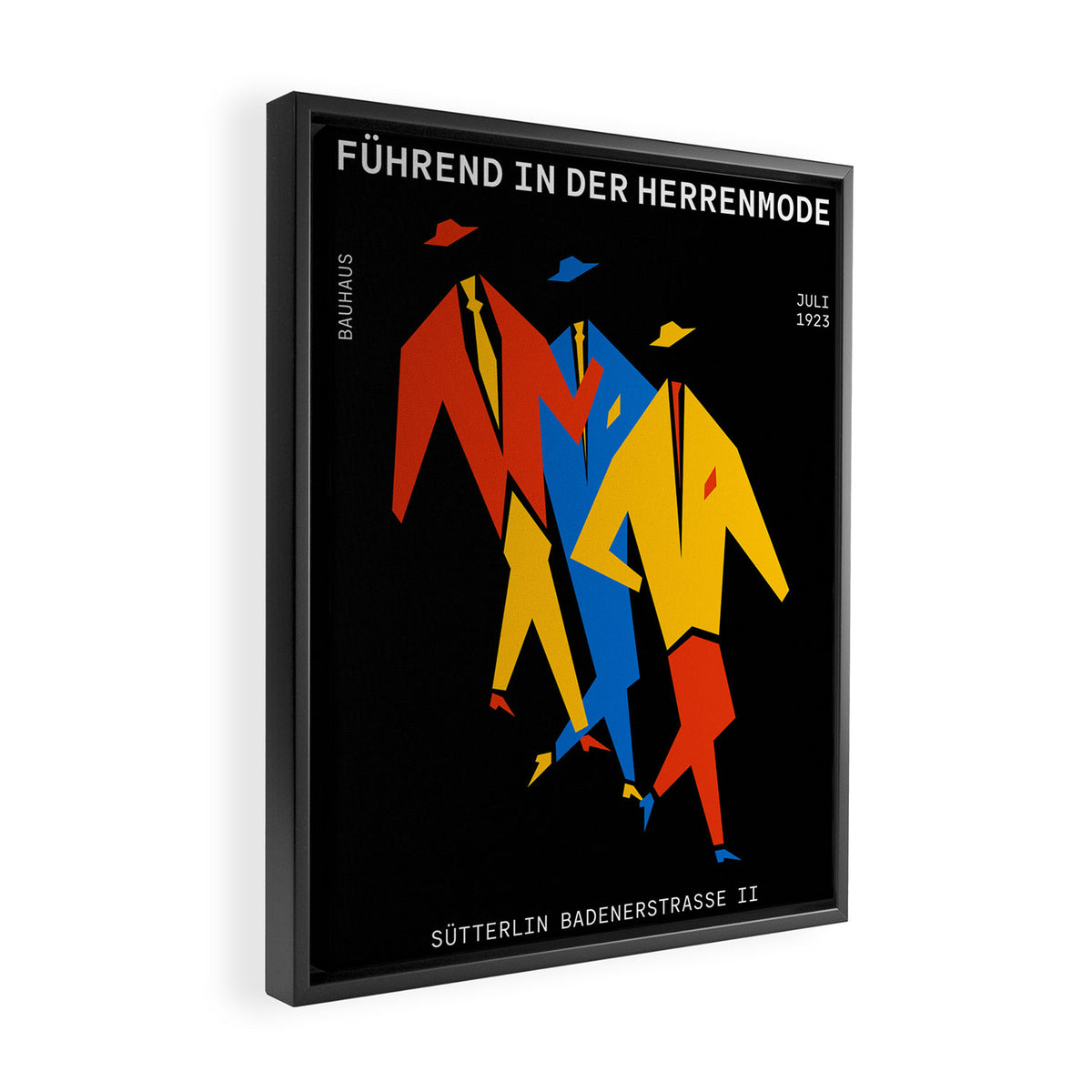 Men | Bauhaus IV: Night Black Edition Framed Canvas Print Gallery Image 2