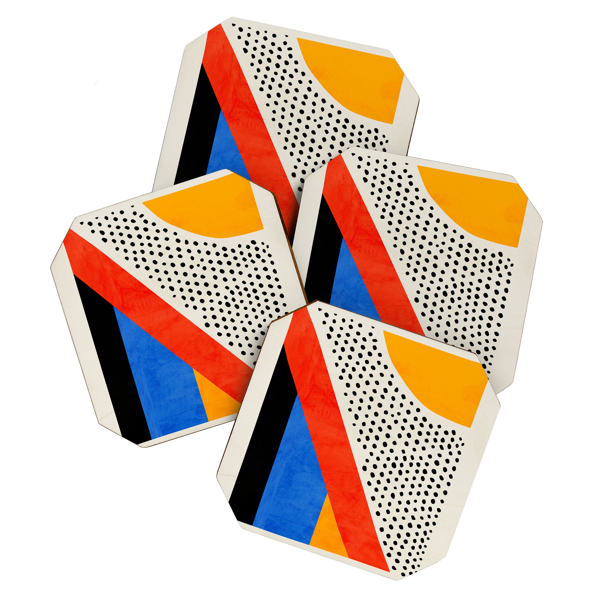 Mid Century Abstract Landscape Coaster Gallery Image 1