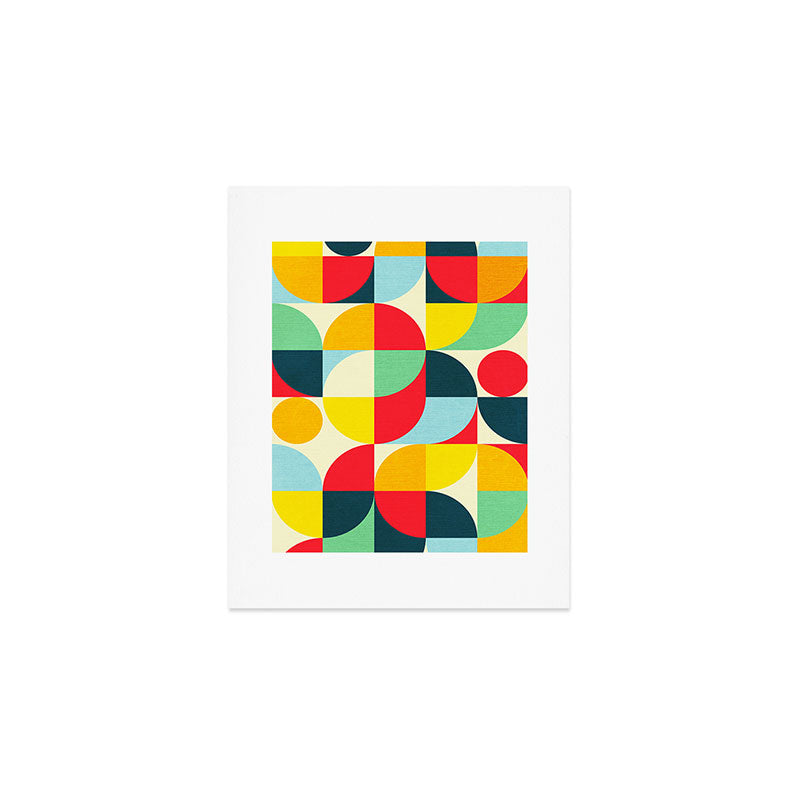 Mid Century Bauhaus Geometric Pattern Art Print Gallery Image 1